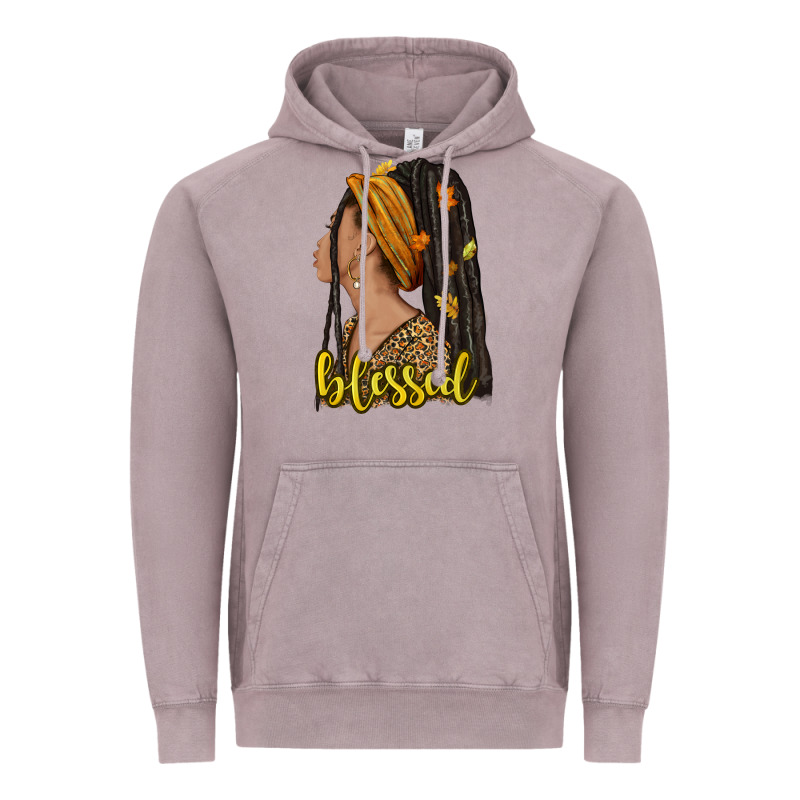 Fall Afro Woman Blessed Vintage Hoodie by NancyCooperArtShop | Teevron