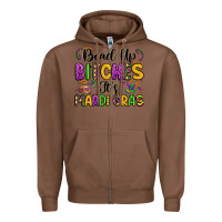 Chestnut bead up bitches it s mardi gras Zipper Hoodie - LillyAllenDesigns