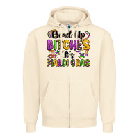 Sandshell bead up bitches it s mardi gras Zipper Hoodie - LillyAllenDesigns