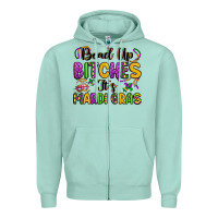 Seafoam bead up bitches it s mardi gras Zipper Hoodie - LillyAllenDesigns