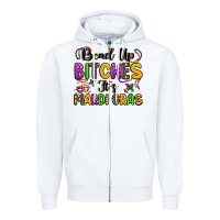 White bead up bitches it s mardi gras Zipper Hoodie - LillyAllenDesigns