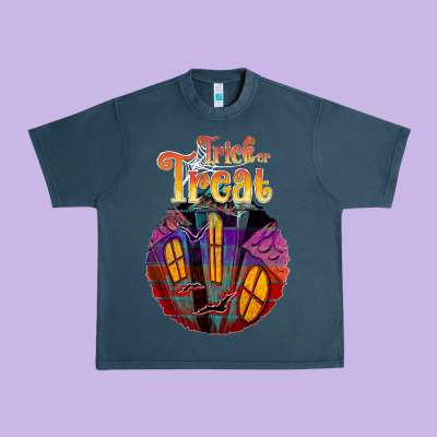 Trick Treat Black Urban Heavy Tee Designed By Jahusdesignshop