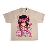 French Oak lets beat cancer afro messy bun Urban Heavy Tee - texasbilliewilder