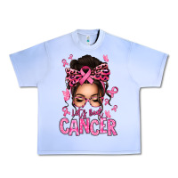 Grape Ice lets beat cancer afro messy bun Urban Heavy Tee - texasbilliewilder