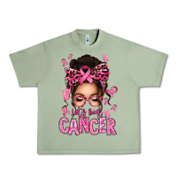 Oil Green lets beat cancer afro messy bun Urban Heavy Tee - texasbilliewilder