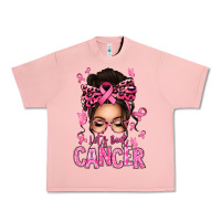 Salmon lets beat cancer afro messy bun Urban Heavy Tee - texasbilliewilder