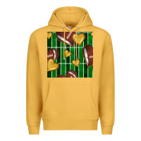 Mustard american football field and hearts seamless pattern Premium Hoodie - BundleAndBundleShop