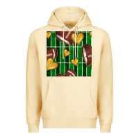 Pina Colada american football field and hearts seamless pattern Premium Hoodie - BundleAndBundleShop