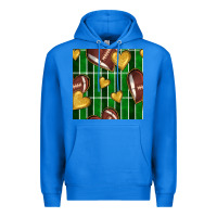True Royal american football field and hearts seamless pattern Premium Hoodie - BundleAndBundleShop