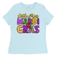 Baby Blue little miss mardi gras Ladies Tee - LillyAllenDesigns