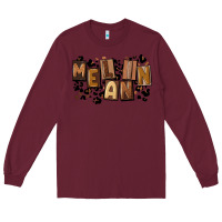Burgundy melanin with leopard Long Sleeve Tee - CowGirlArtShop
