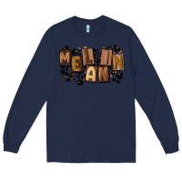 Navy melanin with leopard Long Sleeve Tee - CowGirlArtShop