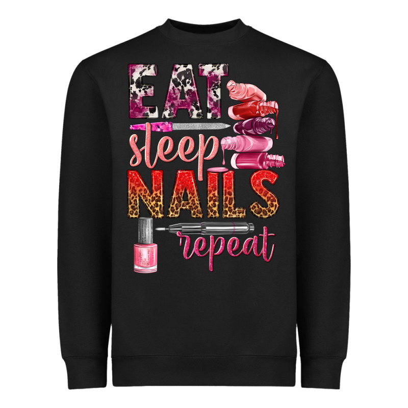 Eat Sleep Nails Repeat Bbs Heavyweight Sweatshirt by BundleAndBundleShop | Teevron