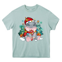 Arona cute christmas hippopotamus Heavy Core Tee - MaliasSmallBusiness