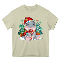 Mossy cute christmas hippopotamus Heavy Core Tee - MaliasSmallBusiness