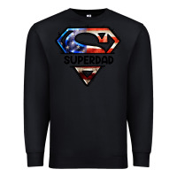 Black American Superdad Premium Sweatshirt - LillyAllenDesigns