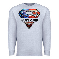 Heather Grey American Superdad Premium Sweatshirt - LillyAllenDesigns