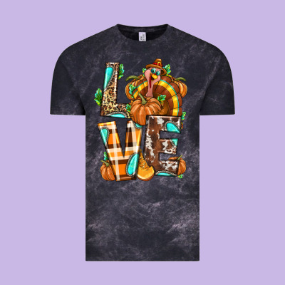 Love Turkey Thanksgiving Vintage Tee Designed By Texasbilliewilder