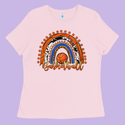 Basketball Rainbow Ladies Tee Designed By Ranaportraitstore