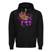 Black mardi gras lips Zipper Hoodie - LillyAllenDesigns
