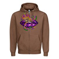 Chestnut mardi gras lips Zipper Hoodie - LillyAllenDesigns