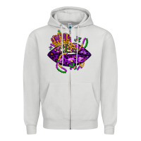 Dove Grey mardi gras lips Zipper Hoodie - LillyAllenDesigns