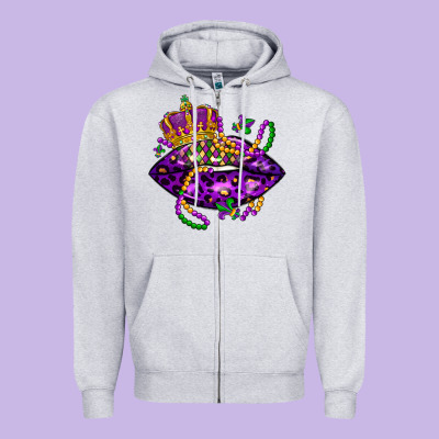 Mardi Gras Lips Zipper Hoodie Designed By Lillyallendesigns