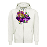 Oatmeal Heather mardi gras lips Zipper Hoodie - LillyAllenDesigns