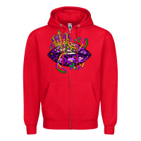 Red mardi gras lips Zipper Hoodie - LillyAllenDesigns