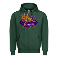 Sports Green mardi gras lips Zipper Hoodie - LillyAllenDesigns