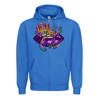 True Royal mardi gras lips Zipper Hoodie - LillyAllenDesigns
