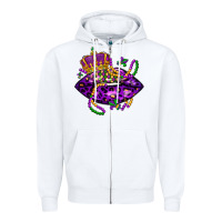 White mardi gras lips Zipper Hoodie - LillyAllenDesigns