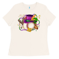 Bone mardi gras baseball Ladies Tee - LillyAllenDesigns