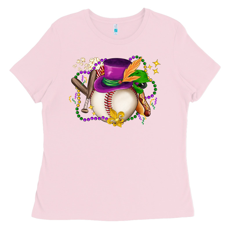 Mardi Gras Baseball Ladies Tee by LillyAllenDesigns | Teevron