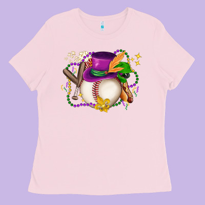 Mardi Gras Baseball Ladies Tee Designed By Lillyallendesigns