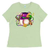 Matcha mardi gras baseball Ladies Tee - LillyAllenDesigns