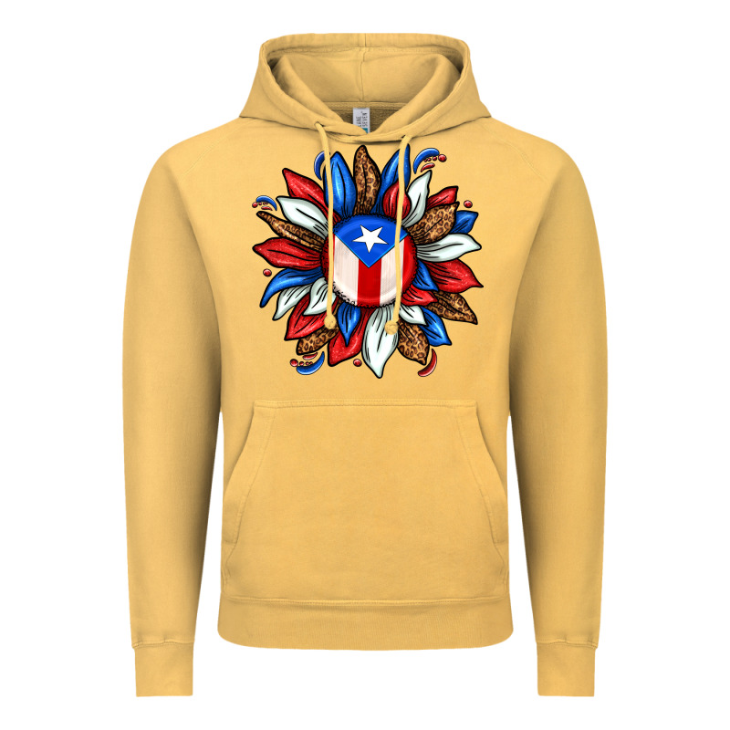 Puerto Rico Sunflower Vintage Hoodie by texasbilliewilder | Teevron