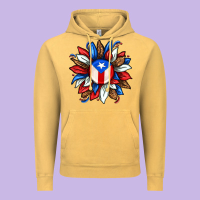 Puerto Rico Sunflower Vintage Hoodie Designed By Texasbilliewilder