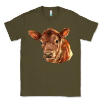 Army Green red angus calf face Classic Tee - LillyAllenDesigns
