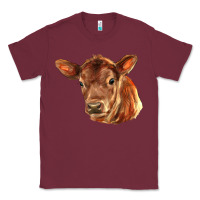Burgundy red angus calf face Classic Tee - LillyAllenDesigns