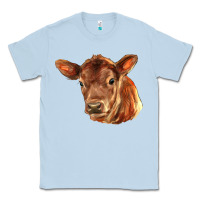 Dusty Blue red angus calf face Classic Tee - LillyAllenDesigns