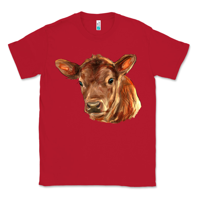 Red Angus Calf Face Classic Tee by LillyAllenDesigns | Teevron