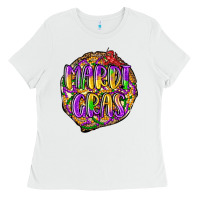 White mardi gras Ladies Tee - LillyAllenDesigns