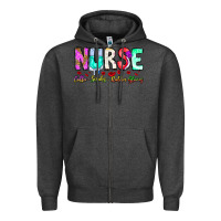 Charcoal Heather Nurse Coffee Scrubs Rubber Gloves Zipper Hoodie - CowhideDigitalArt