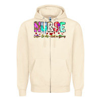 Sandshell Nurse Coffee Scrubs Rubber Gloves Zipper Hoodie - CowhideDigitalArt