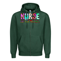 Sports Green Nurse Coffee Scrubs Rubber Gloves Zipper Hoodie - CowhideDigitalArt