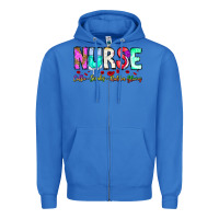 True Royal Nurse Coffee Scrubs Rubber Gloves Zipper Hoodie - CowhideDigitalArt