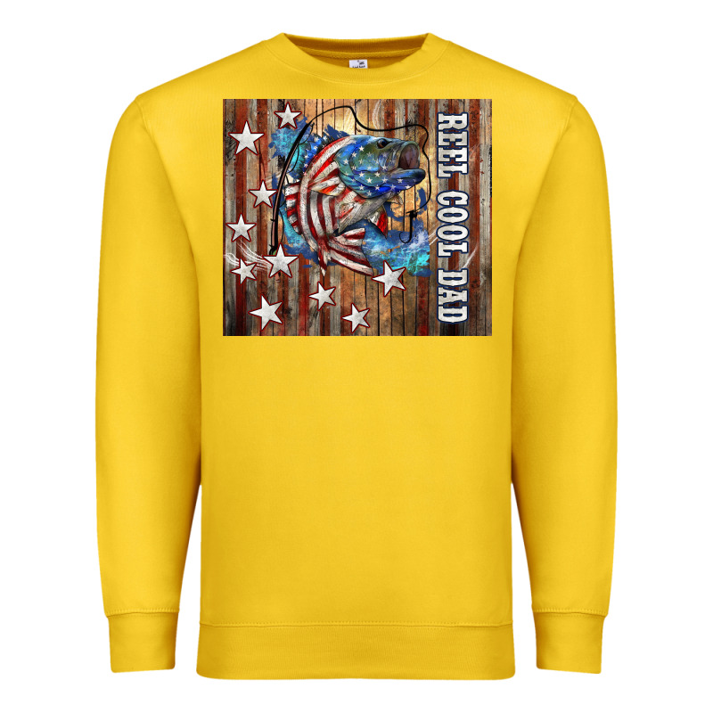 Western Reel Cool Dad American Premium Sweatshirt by LillyAllenDesigns | Teevron
