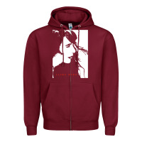 Burgundy laura nyro Zipper Hoodie - tuanDangUi