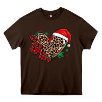Chocolate Brown christmas paw heart Heavy Core Tee - MaliasSmallBusiness